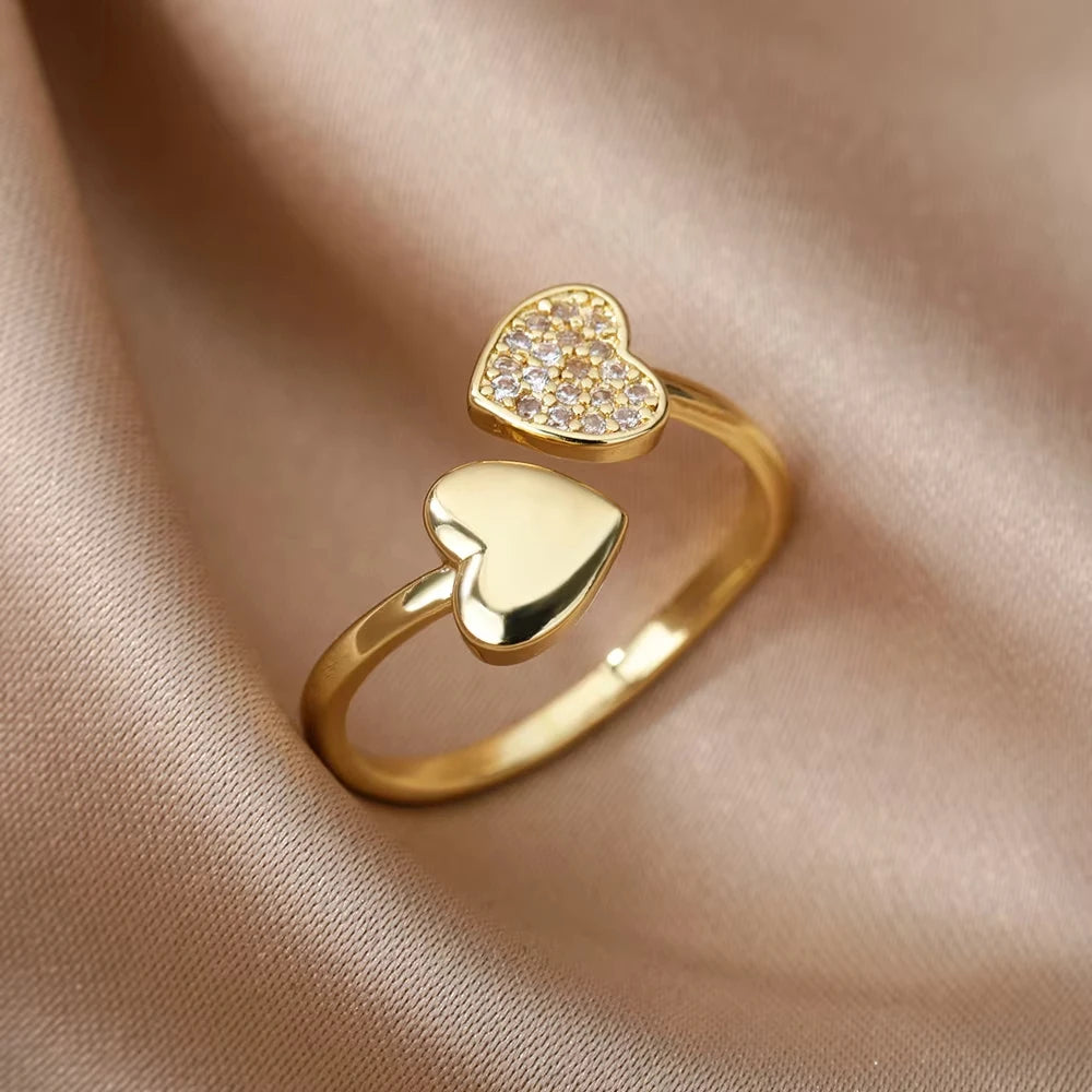 Ensemble de Bagues Dorées Géométriques pour Femme