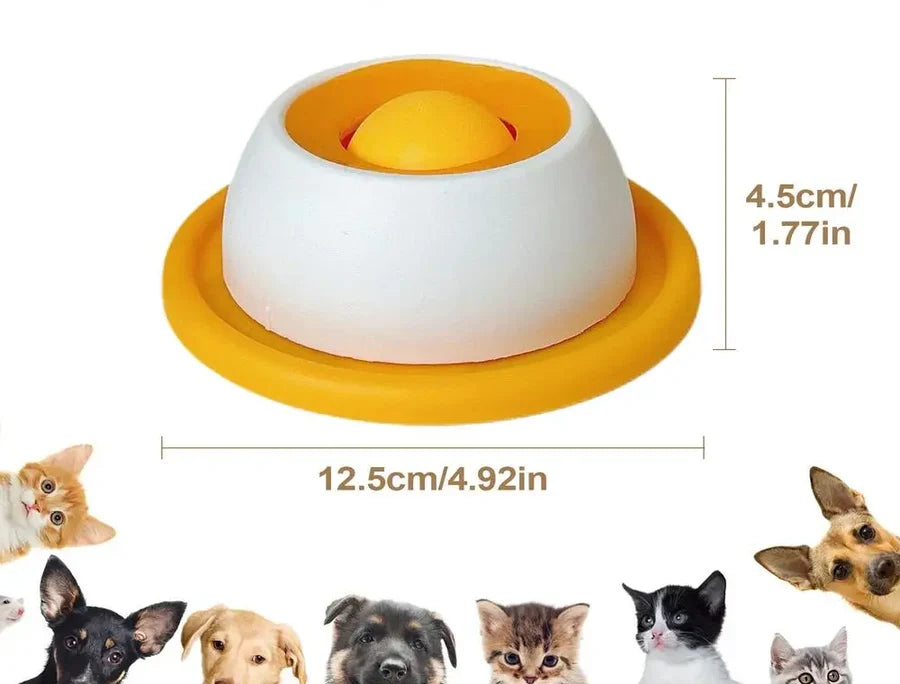 Bol distributeur jaune avec ses dimensions, 12,5 cm de large
