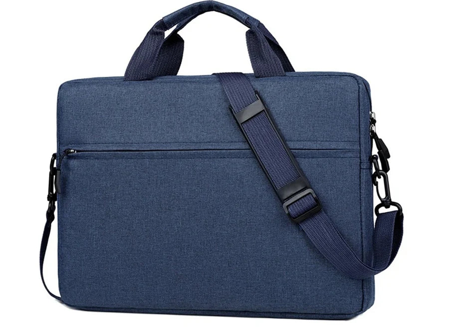 Housse d'ordinateur bleu marine avec poignée et bandoulière
