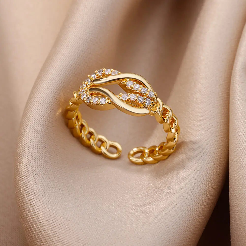Ensemble de Bagues Dorées Géométriques pour Femme