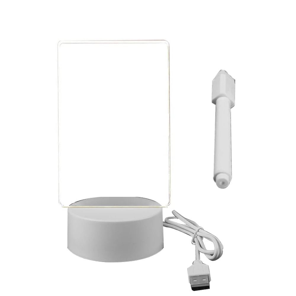 Tableau transparent, socle et stylo effaçable sur fond blanc