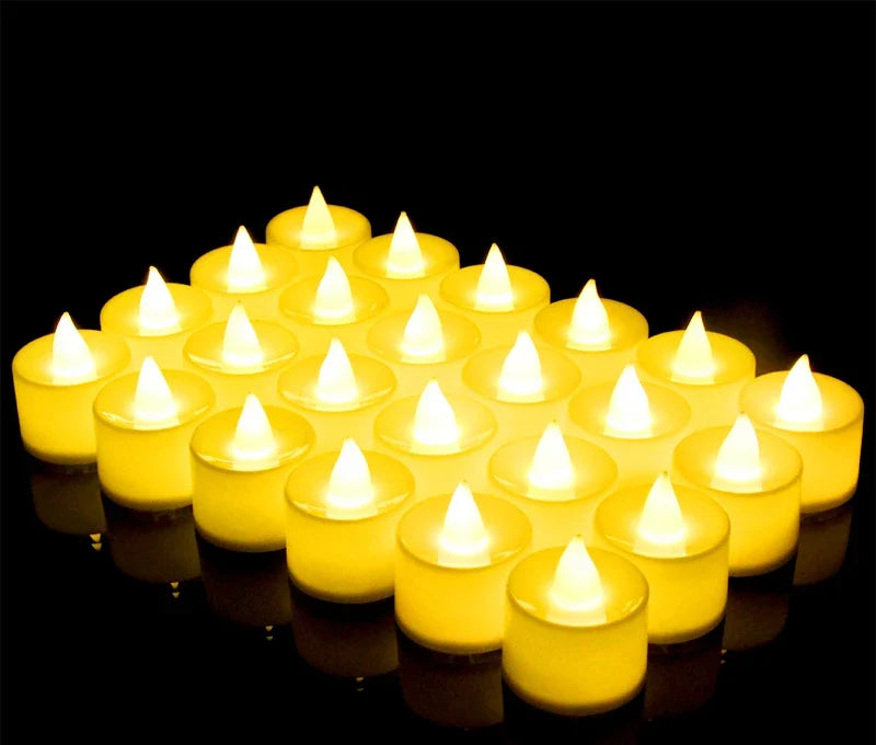 Lot de bougies chauffe-plat LED à lumière jaune