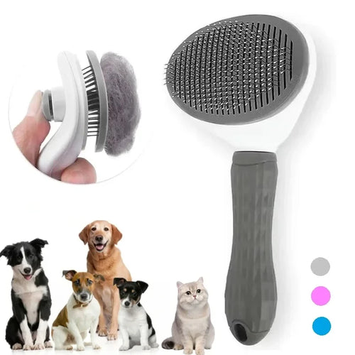 Brosse autonettoyante pour chien et chat