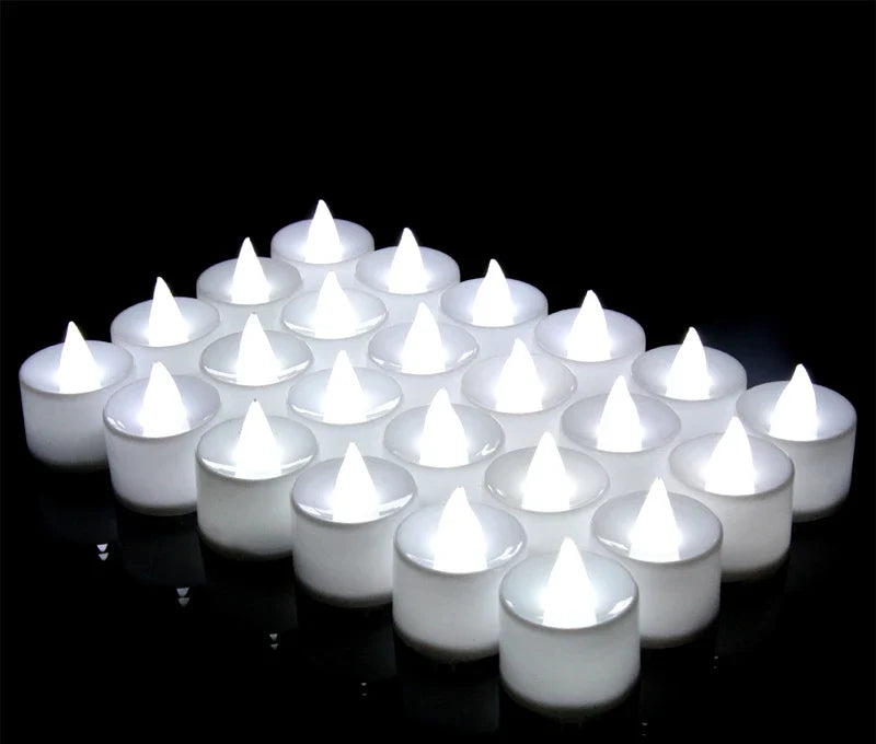 Lot de bougies chauffe-plat LED à lumière blanche