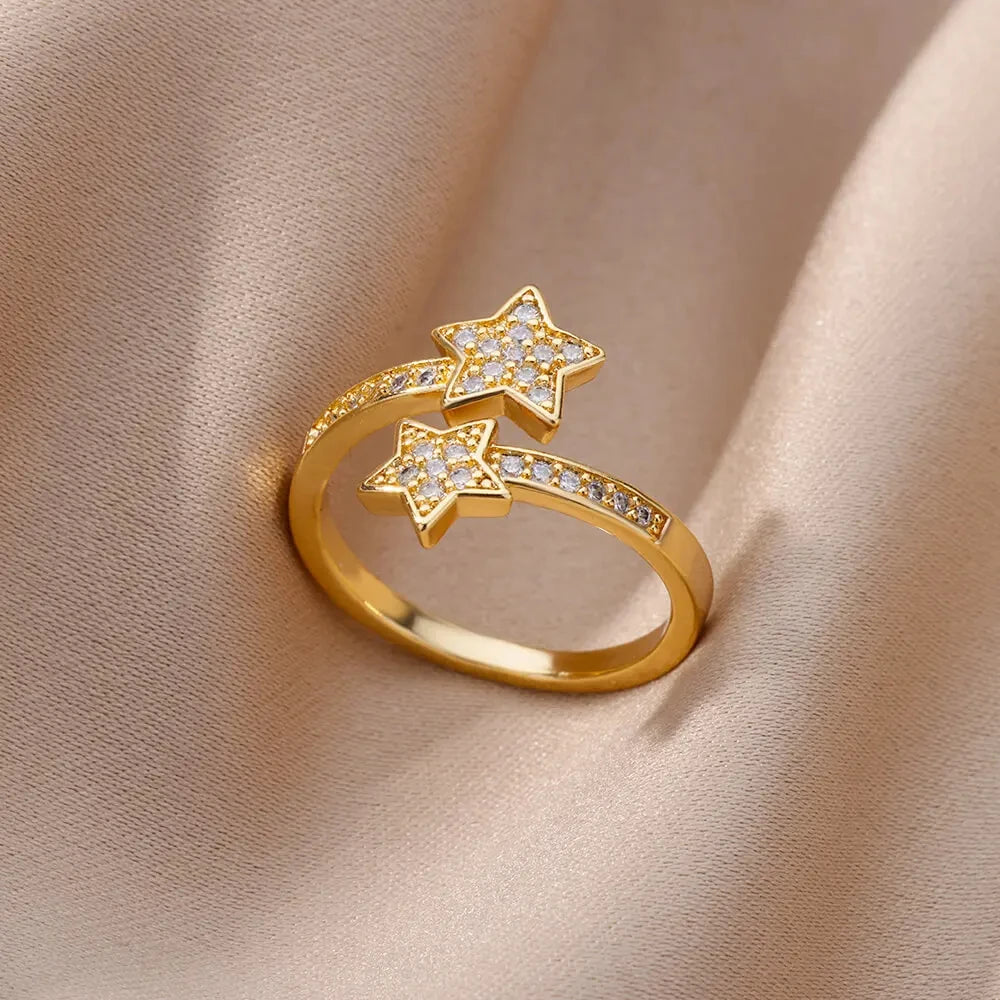 Ensemble de Bagues Dorées Géométriques pour Femme
