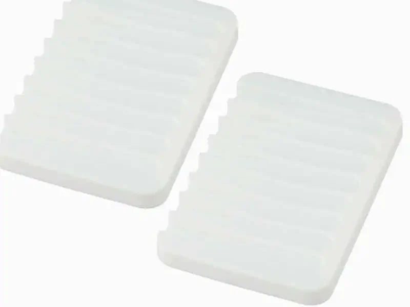 Lot de deux porte-savons en silicone blancs