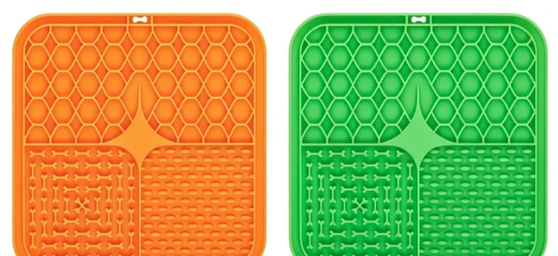 Tapis de léchage orange et vert