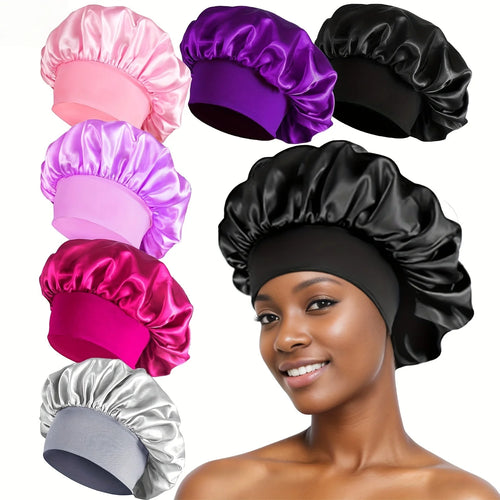 Bonnet de nuit en satin – Large bande douce