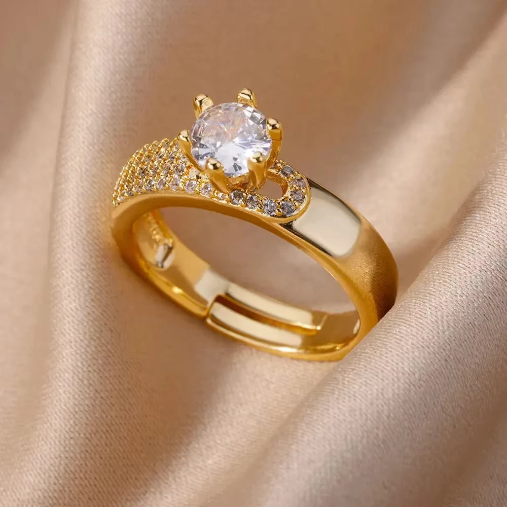 Ensemble de Bagues Dorées Géométriques pour Femme