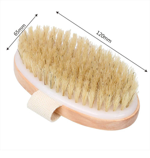 Dimensions de la brosse de bain : 120 mm de long et 65 mm de large