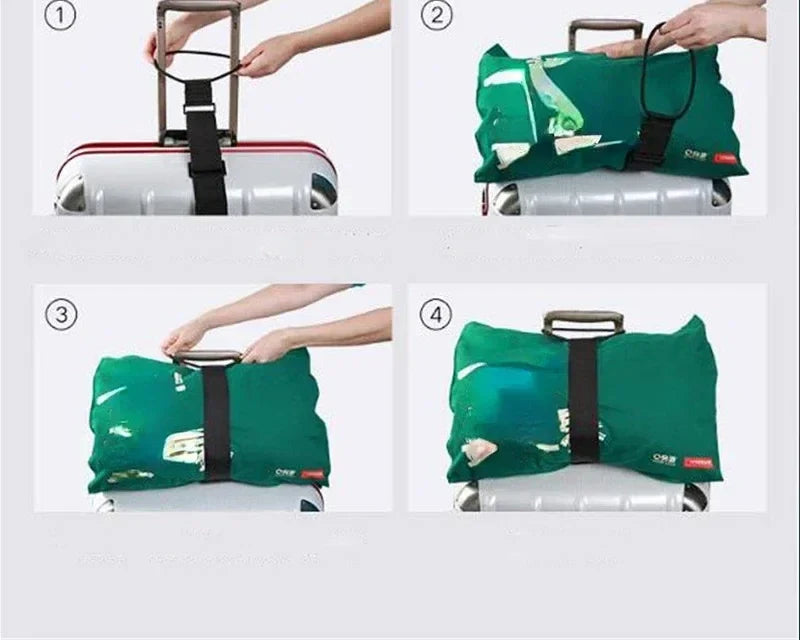 Les quatre étapes pour fixer la sangle de valise sur une poignée télescopique