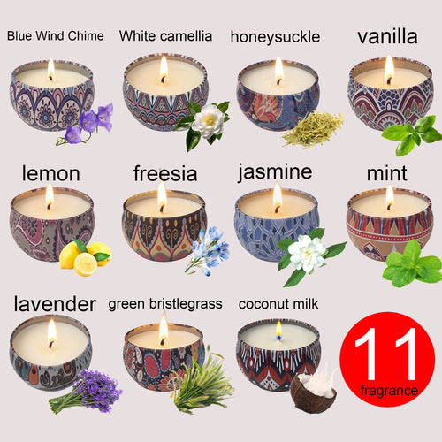 Bougie parfumée d’aromathérapie en boîte métallique