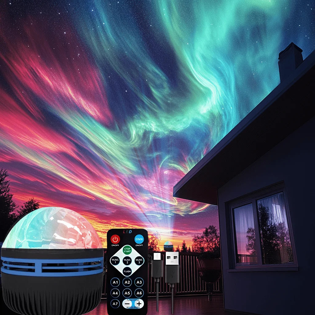 Projecteur d’aurore boréale et ciel étoilé à DEL