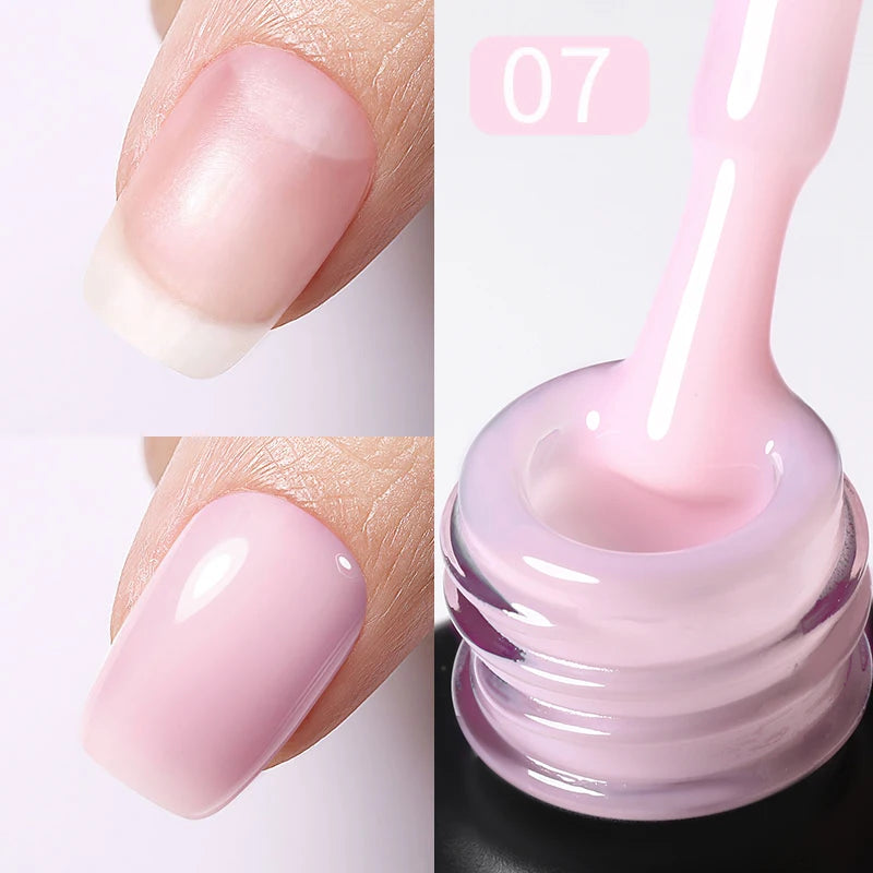 Gel de Base Rubber Base Rose Lait pour Ongles UV/LED