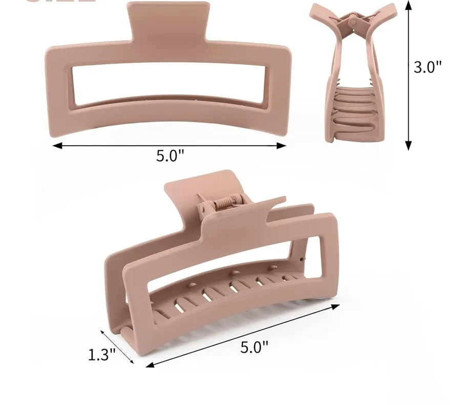 Dimensions de la pince à cheveux vue de face et de profil