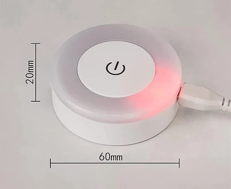 Veilleuse tactile en recharge par câble USB, 60 mm de diamètre