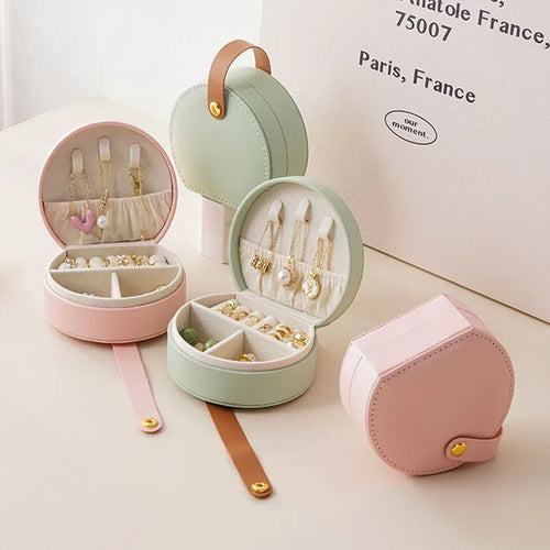 Boîte à bijoux ronde de voyage – Organisateur compact – photo 2
