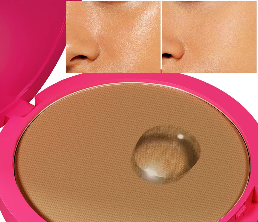 Poudre compacte mate dans son boîtier rose