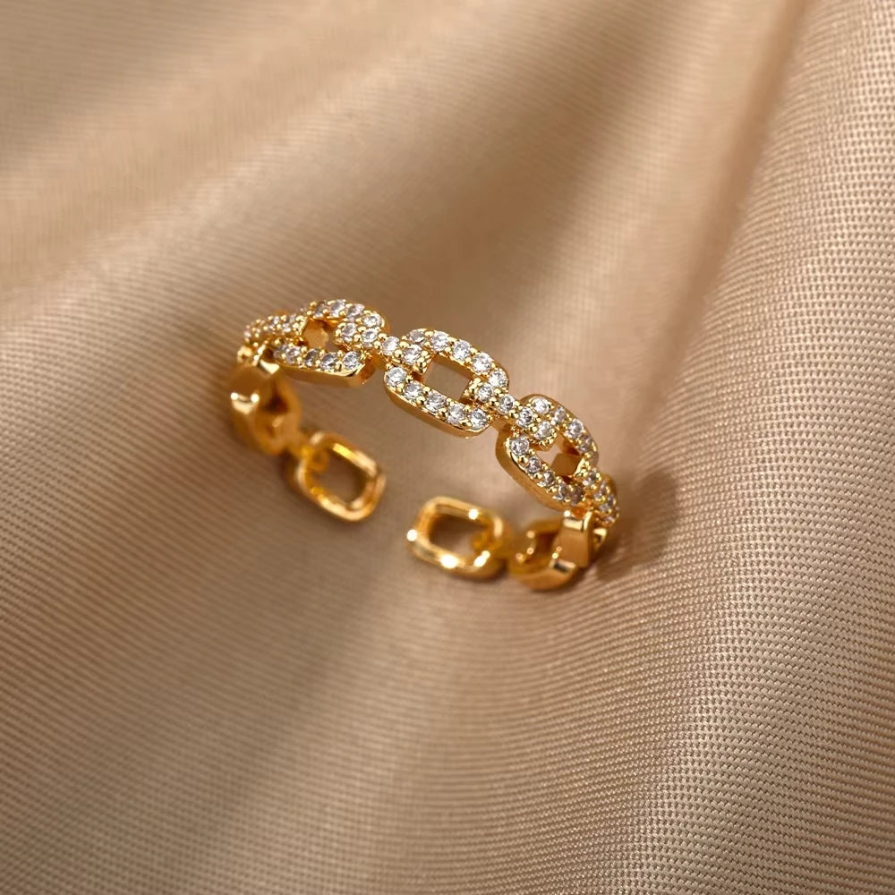 Ensemble de Bagues Dorées Géométriques pour Femme