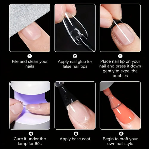 120 faux ongles transparents en 12 tailles – photo 3