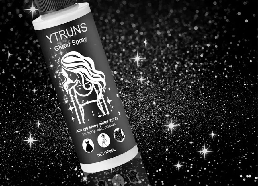 Vaporisateur de spray pailleté sur fond étoilé