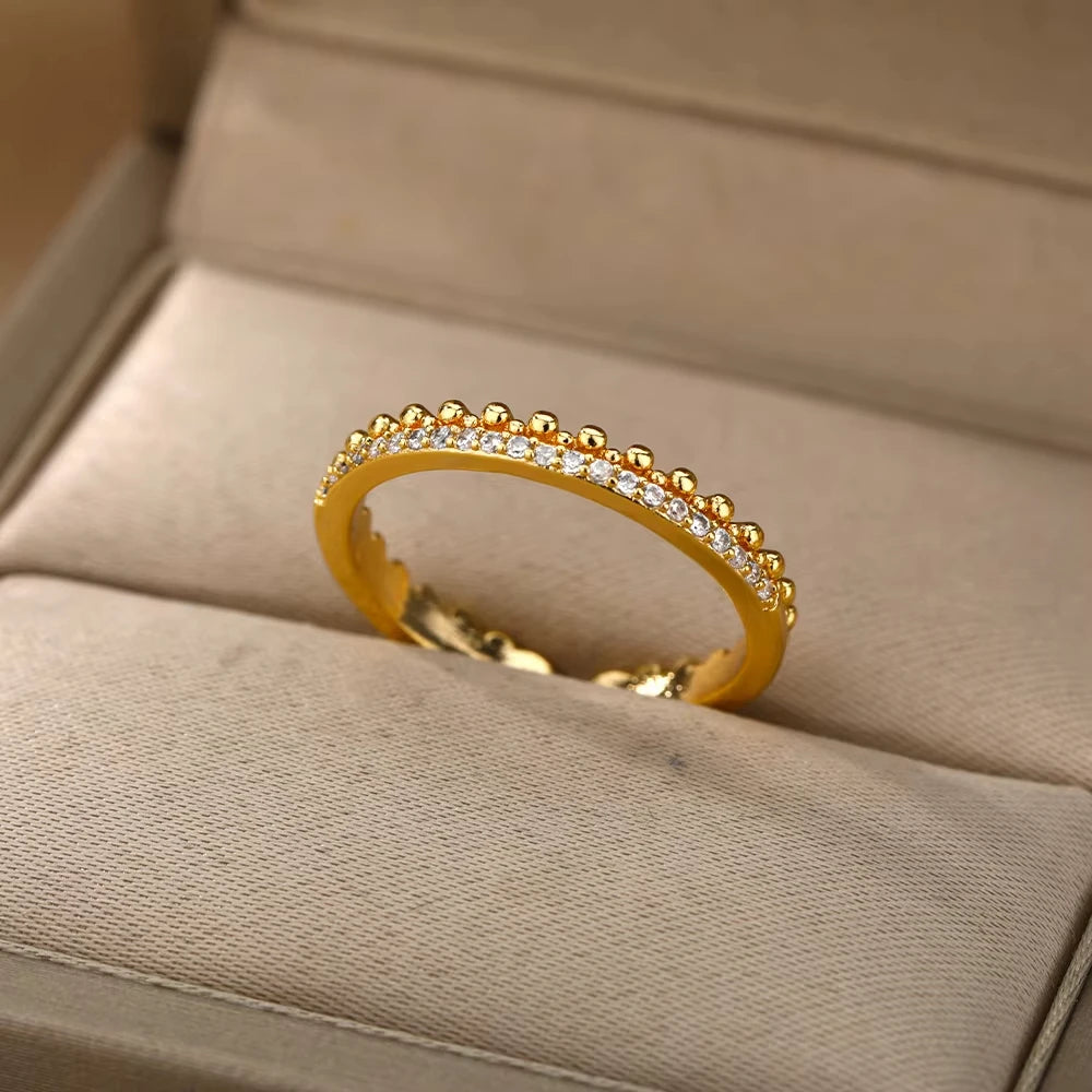 Ensemble de Bagues Dorées Géométriques pour Femme
