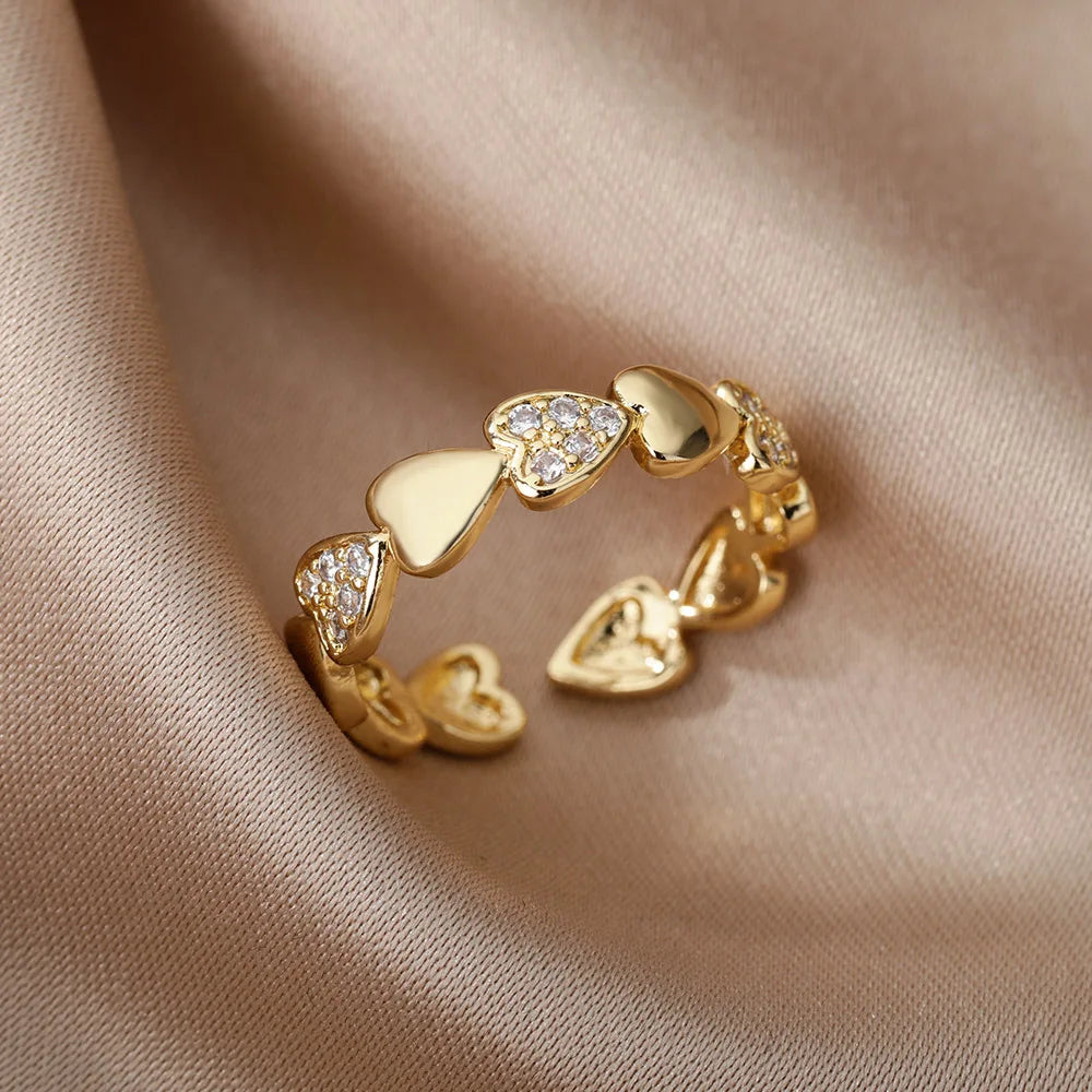Ensemble de Bagues Dorées Géométriques pour Femme